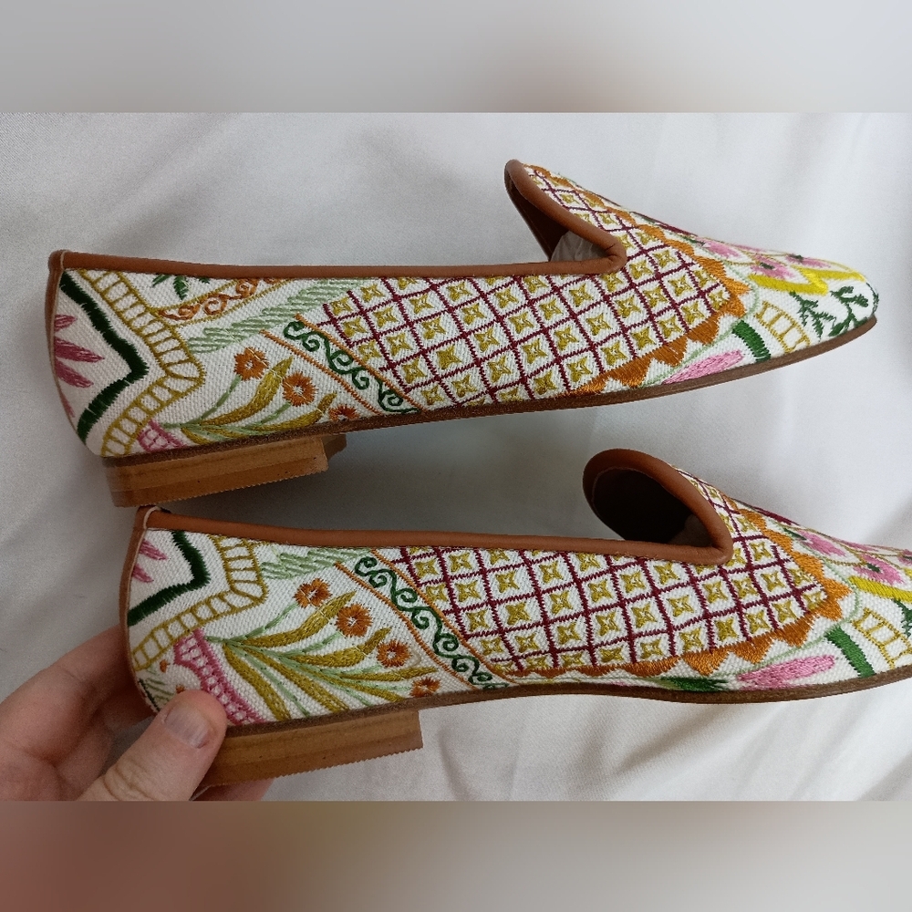NEW RAMON TENZA Boho Artsy 7 Embroidered‎ Slip-On Loafers - Multicolor (#867) - Picture 4 of 6